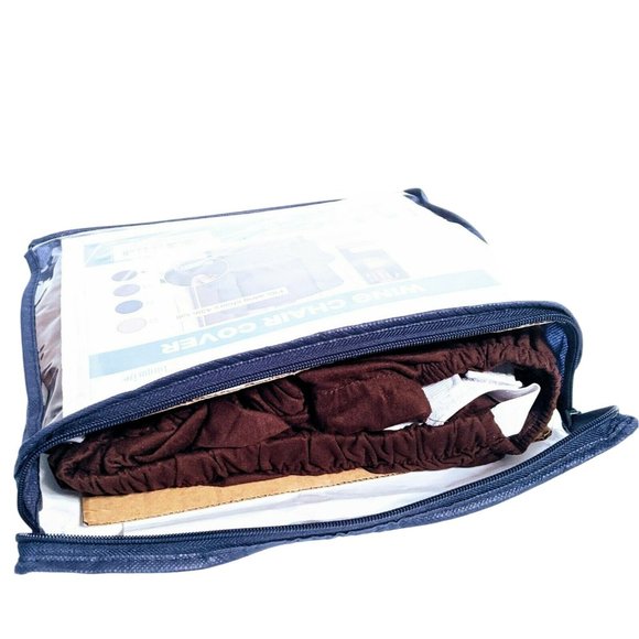 Turquoize Wing Chair Slipcover Suede Protector 1-Piece, Color Brown - Picture 3 of 5